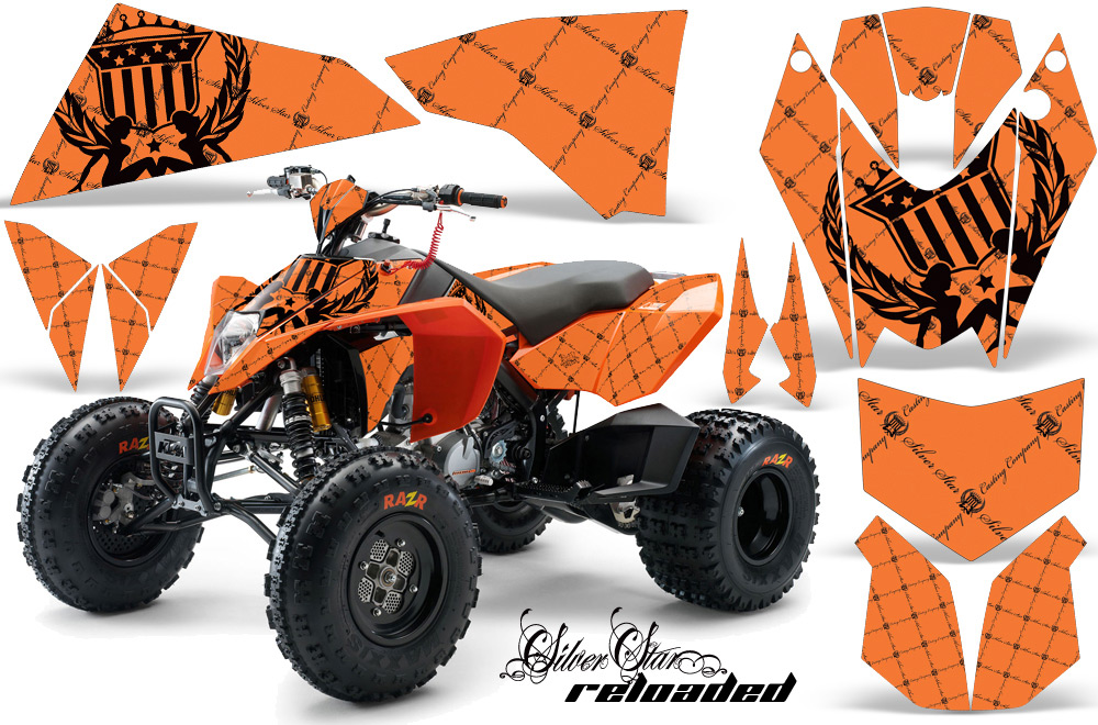 KTM 525 XC 08 Graphics Kit Reloaded Orange BlackBG